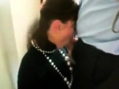 French secretary with intensive blowjob and swallowing